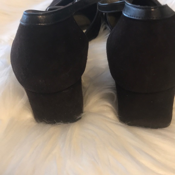 SOLD OUT Authentic Yves Saint Laurent MaryJane Vintage Brown Suede Leather 7 N. - Picture 8 of 15